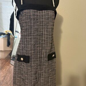 City Triangles Black and White Strapless Dress